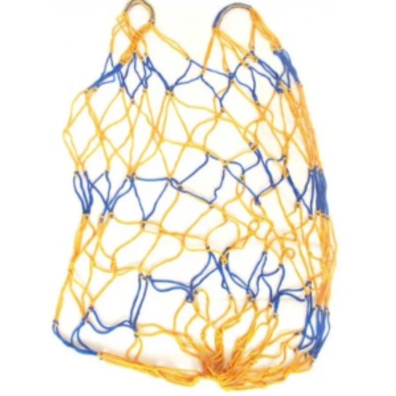 Bolsa De Red Porta Pelotas. Amarilla Y Azul.