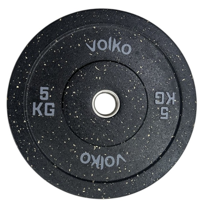 Disco Bumper Volko De 5 Kg. Pintas De Color Gris. Caucho  De Alta Elasticidad