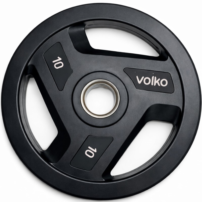 Disco Olimpico Triple Agarre 10 Kg. Recubierto En Goma. Volko