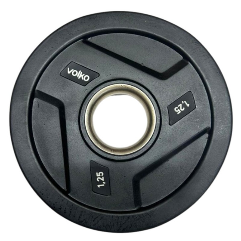Disco Olimpico Triple Agarre 1,25 Kg. Recubierto En Goma. Volko