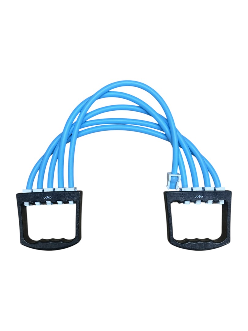 Extensor De Pecho De 50 Cm. Regulable. 2 Manijas Y 5 Tensores De Tubo Elastico. Marca Volko