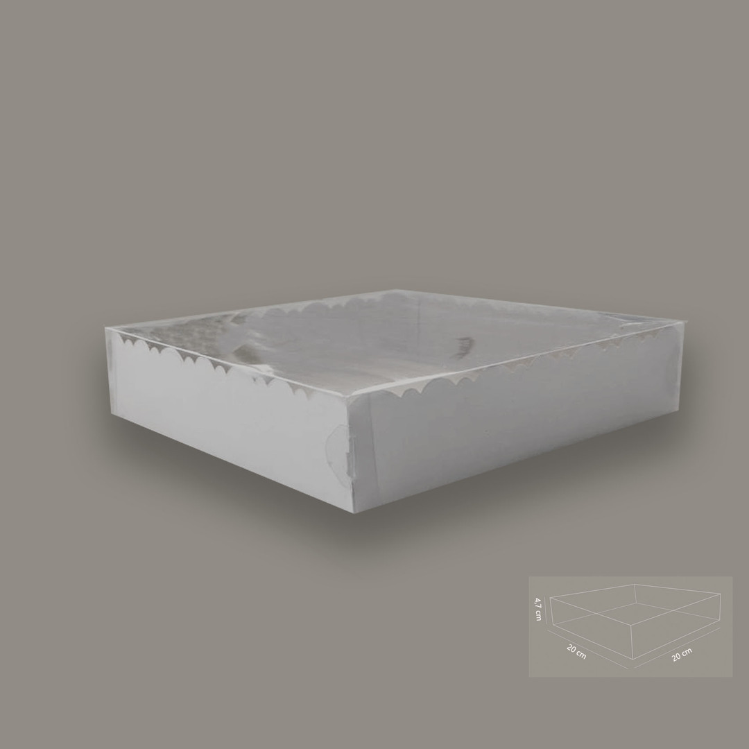 Caja Blanca Con Tapa De Acetato 20x20x4.5