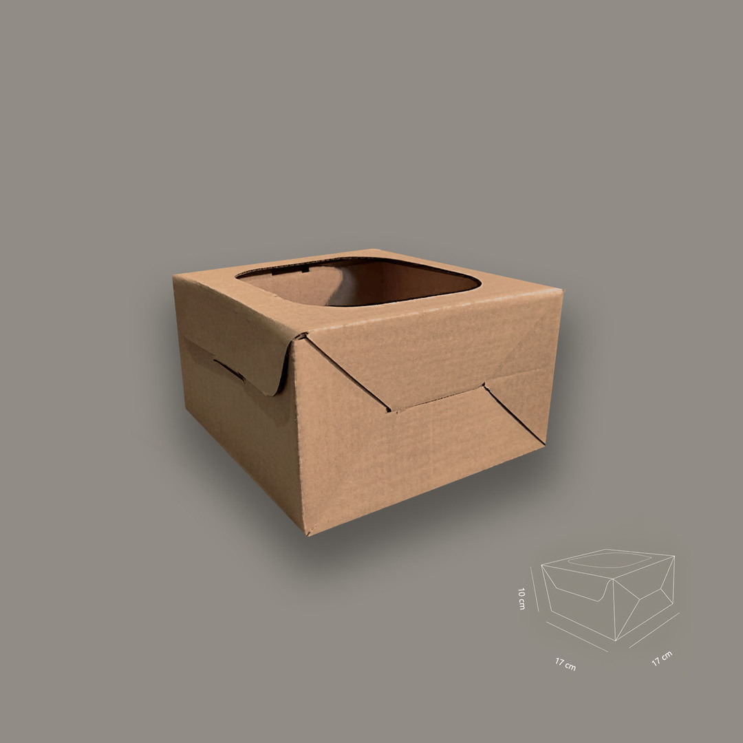 Caja De Microcorrugado Con Visor Cuadrado 17x17x10